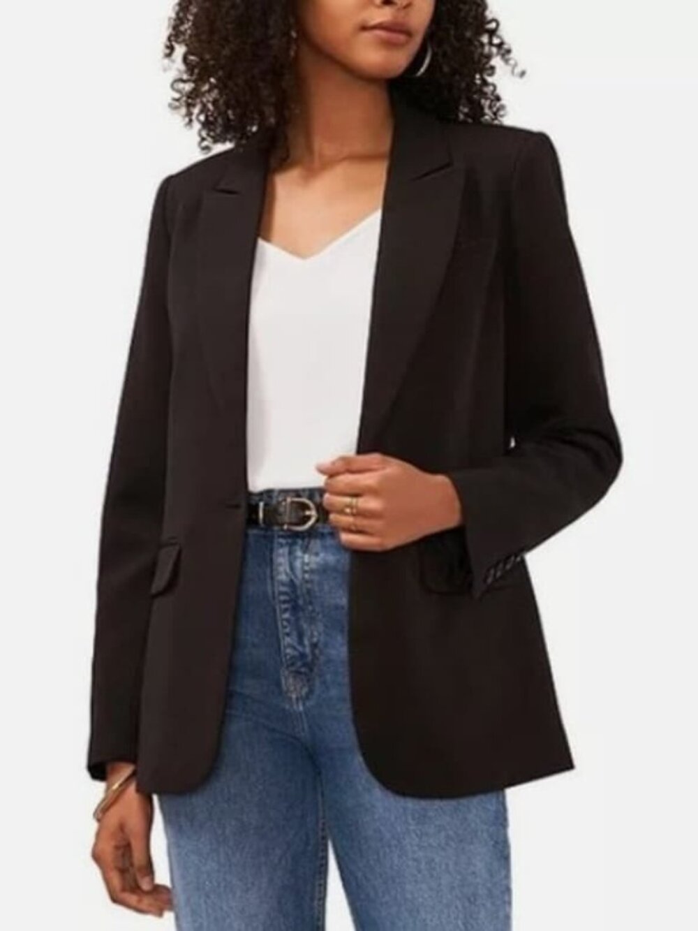NWT Vince Camuto Size XS or Medium Black Notched Lapel One-Button Blazer Jacket